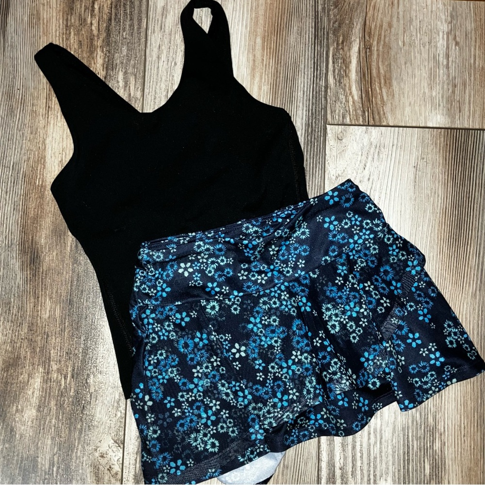 All in Motion Black and Blue Floral Matching Set